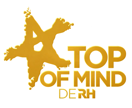 Logo dourado Top of Mind de RH