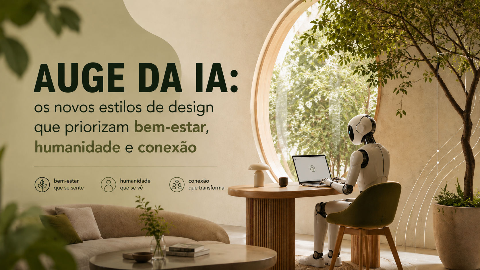 Auge da ia: os novos estilos de design que priorizam bem-estar, humanidade e conexão (design biofílico, design emocional, soft minimalism)